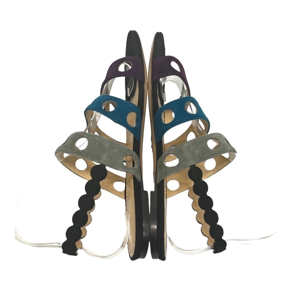 Charlotte Olympia Colorblock Cutouts Suede Sandals Women’s 38 - Picture 8 of 12